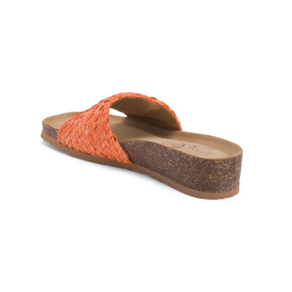 BOS. & CO. Black Made In Italy Luni Wedge Slide Sandals - Picture 2 of 2